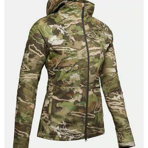 Womens Under Armour Hunting Jacket XXL Forest Camo Mid Season Water Resistant